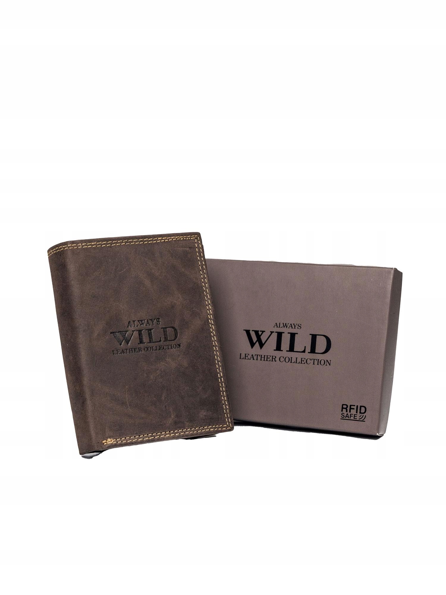 

Portfel męski ze skóry naturalnej nubuk pionowy