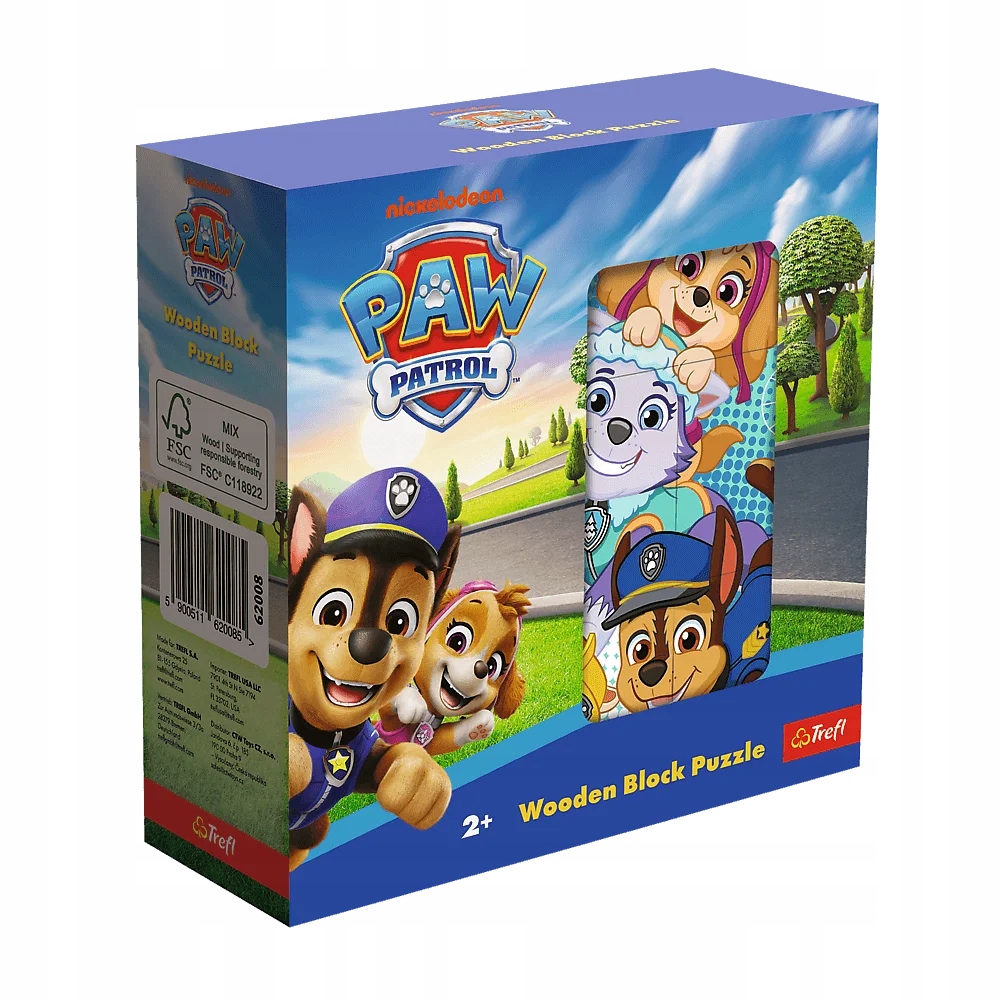 Trefl Drewniane klocki puzzle, Psi Patrol