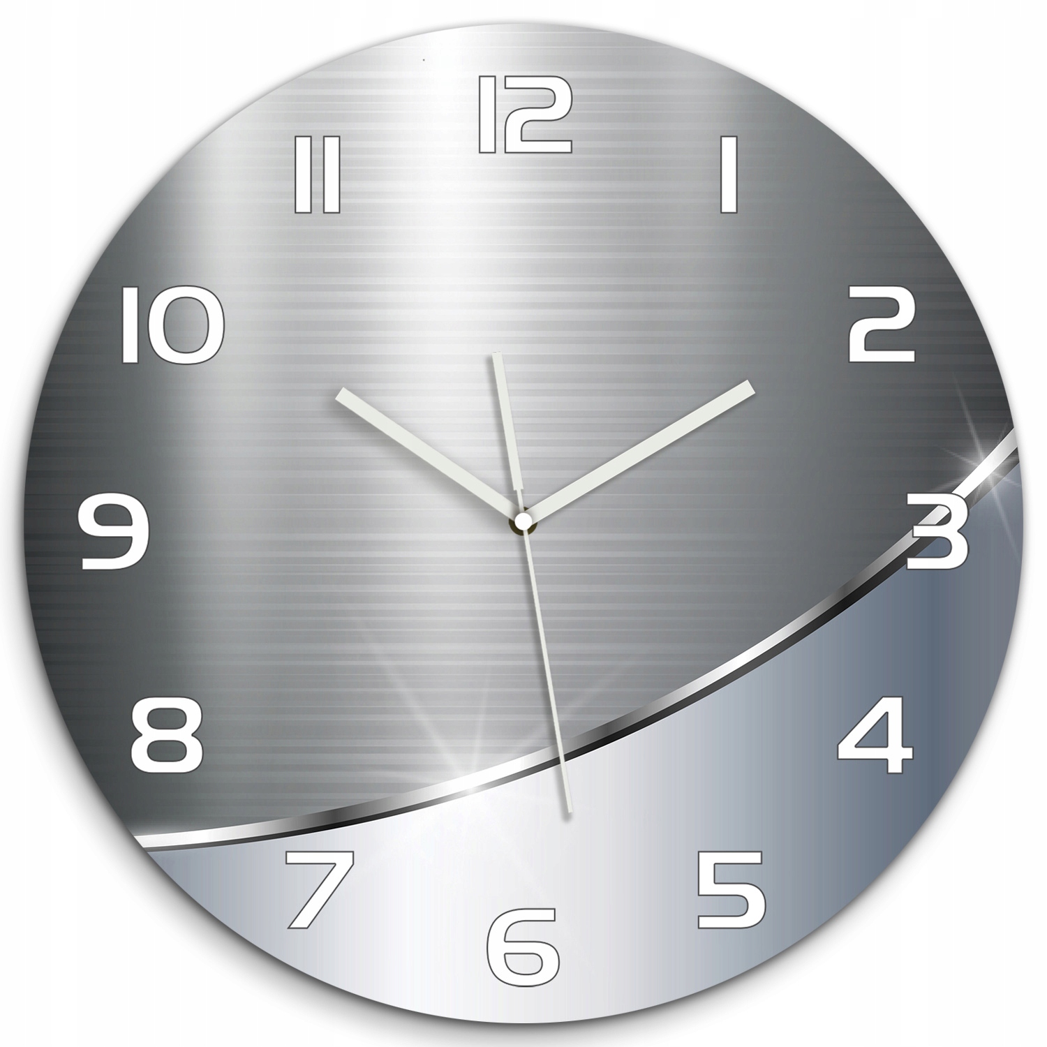 

Zegar ścienny szklany Metalowa abstrakcja fi 60 cm