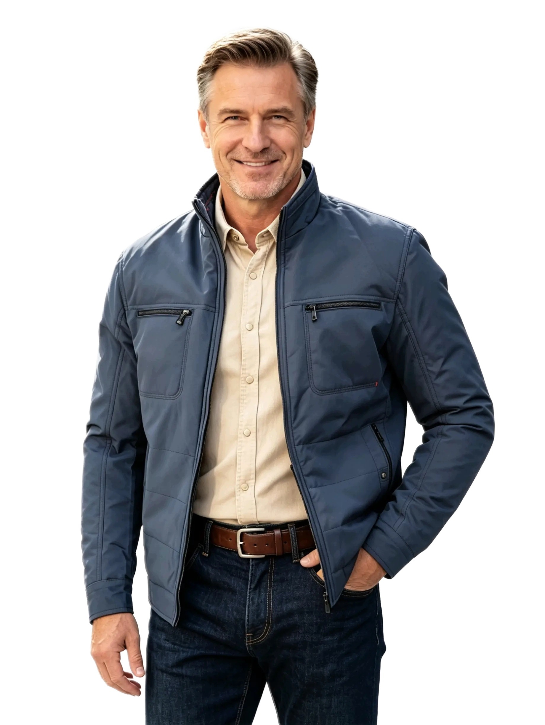 Pánská Podzimní Přechodová Bunda Tmavě Modrá Rovná 2516 Vel: XXXXXXL 6XL