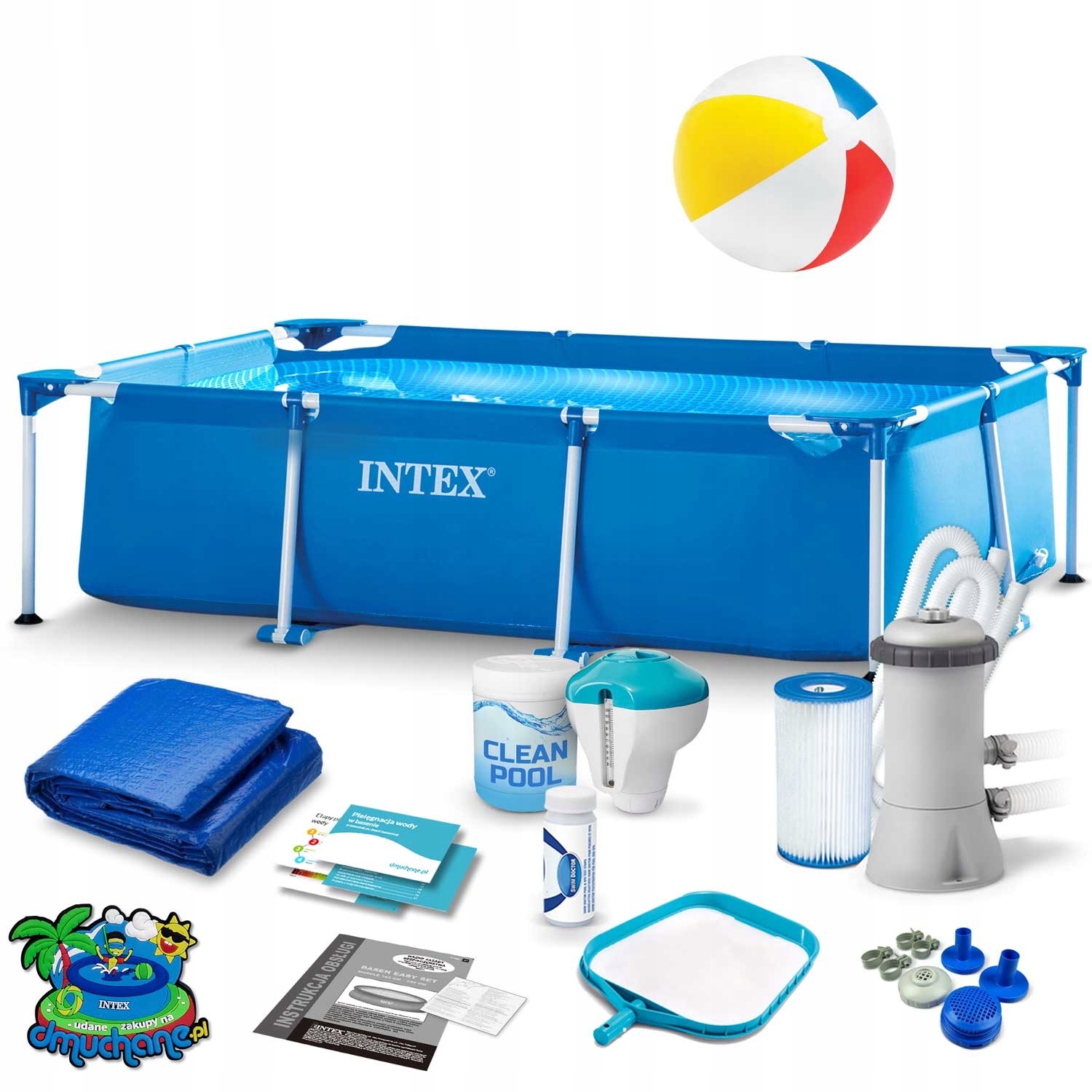 Záhradný Rámový Bazén 220X150X60 CM Sada 15V1 Príslušenstvo Intex