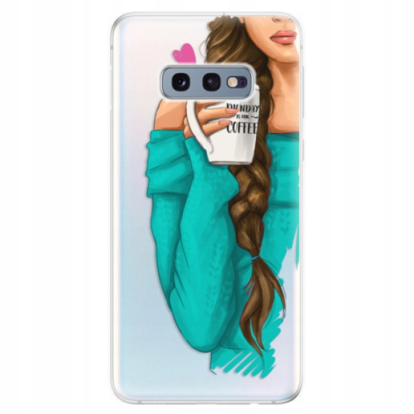 Silikonowe etui iSaprio My Coffe and Brunette Girl do Galaxy S10e