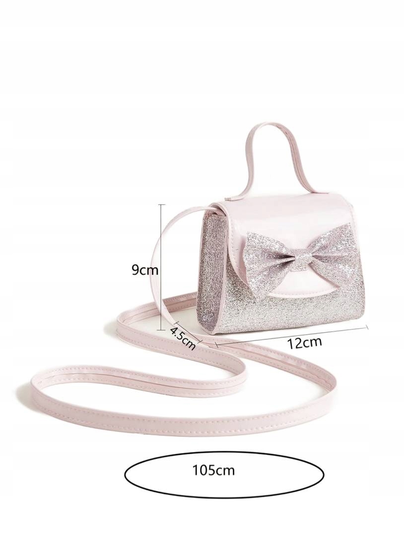 Torebka Dziewczęca z Brokatowym Wykończeniem - Różowa Delikatność Płeć dziewczynki