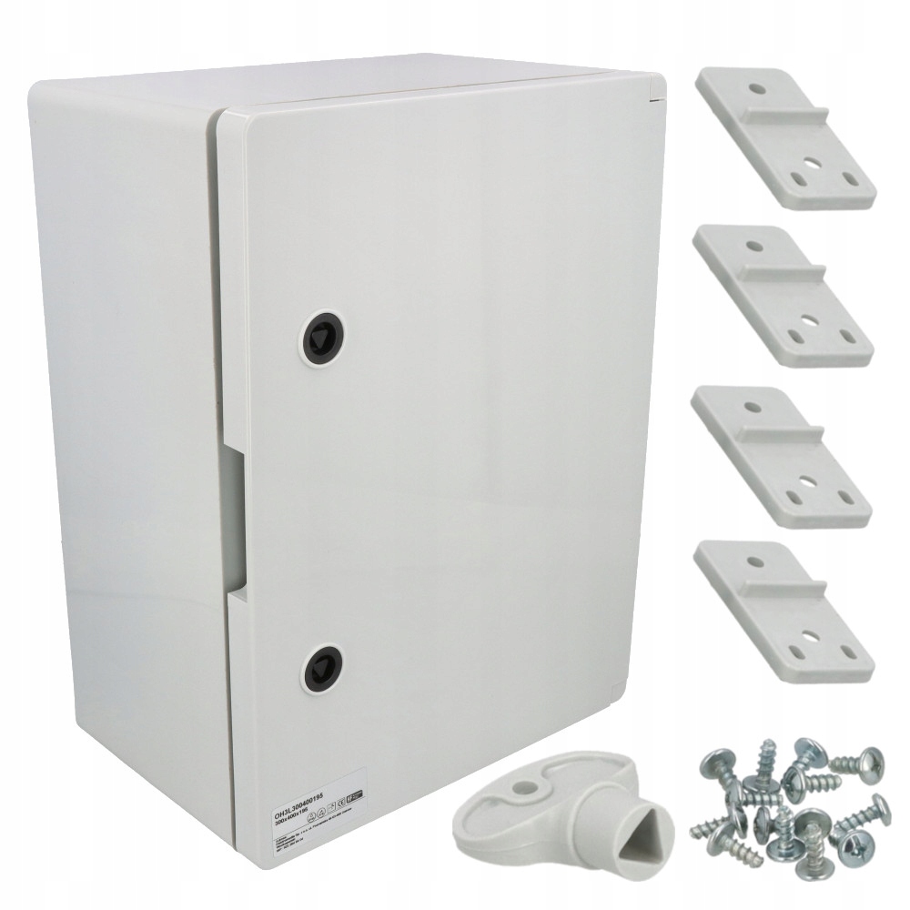  /><p><b>Obudowa hermetyczna H3L</b></p><p>To doskonałe rozwiązanie wszędzie tam, gdzie wymagana jest&nbsp;<b>wysoka odporność na trudne warunki atmosferyczne.</b>&nbsp;Dzięki klasie szczelności&nbsp;<b>IP65&nbsp;</b>nadaje się do montażu zarówno na zewnątrz, jak i wewnątrz budynków.</p><p><b>Obudowa wykonana jest z trwałego materiału ABS&nbsp;</b>w kolorze jasnoszarym (RAL 7035). Wyposażona w drzwi na zawiasach zamykane za pomocą dwóch zamków, zapewnia wygodny i bezpieczny dostęp do wnętrza. W zestawie znajduje się także solidna&nbsp;<b>płyta montażowa o grubości 1,20 mm&nbsp;</b>oraz&nbsp;<b>komplet zaczepów</b>&nbsp;umożliwiających łatwy montaż natynkowy.</p><h1>⚙️DANE TECHNICZNE</h1><img src=