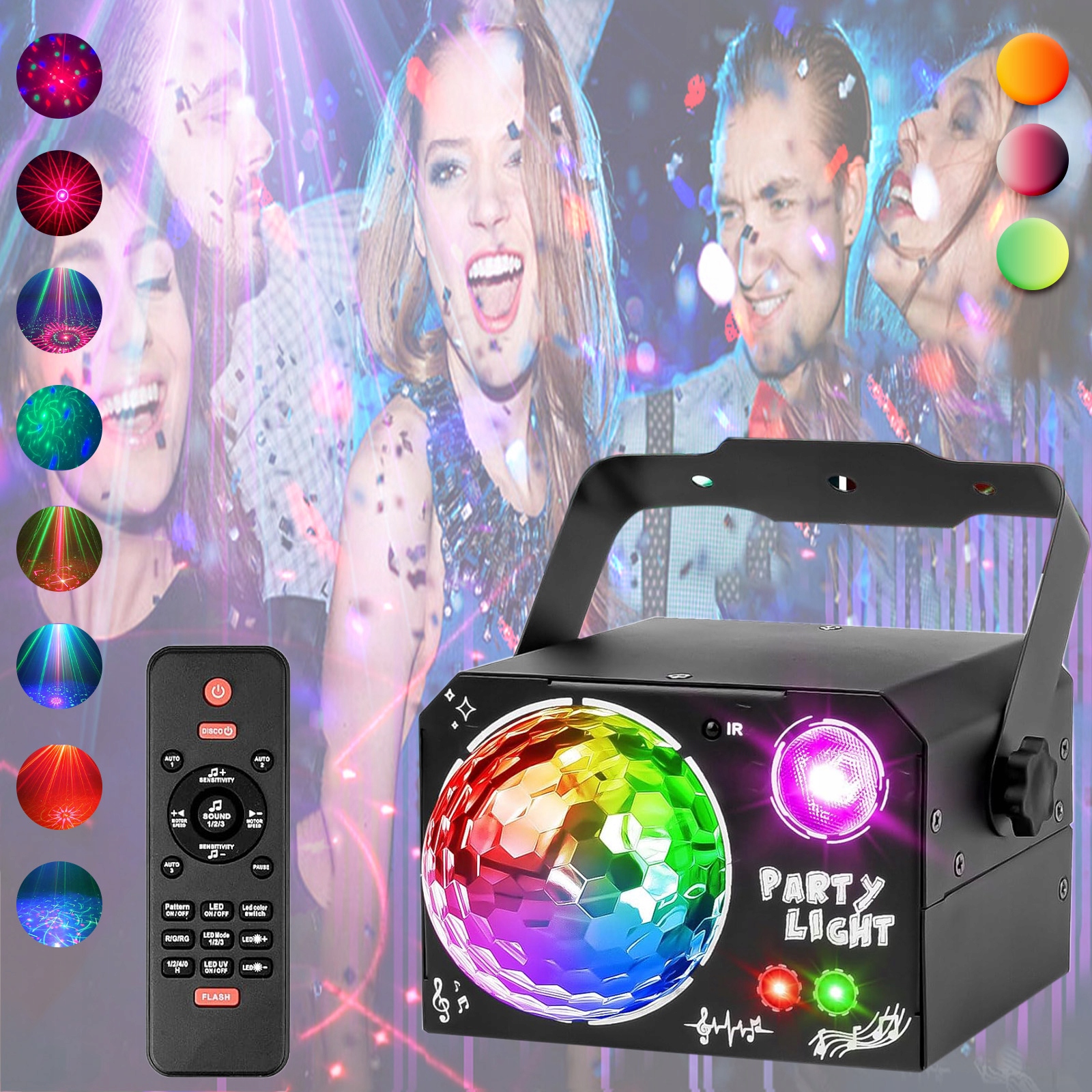 Led Světelný Efekt Disco Osvětlení Na Párty Laserová Koule Rgb Dálkové Ovládání