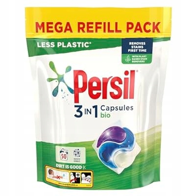 Levně Persil Bio Univerzální Kapsle 3v1 na bílé prádlo a barvy 50 Ks