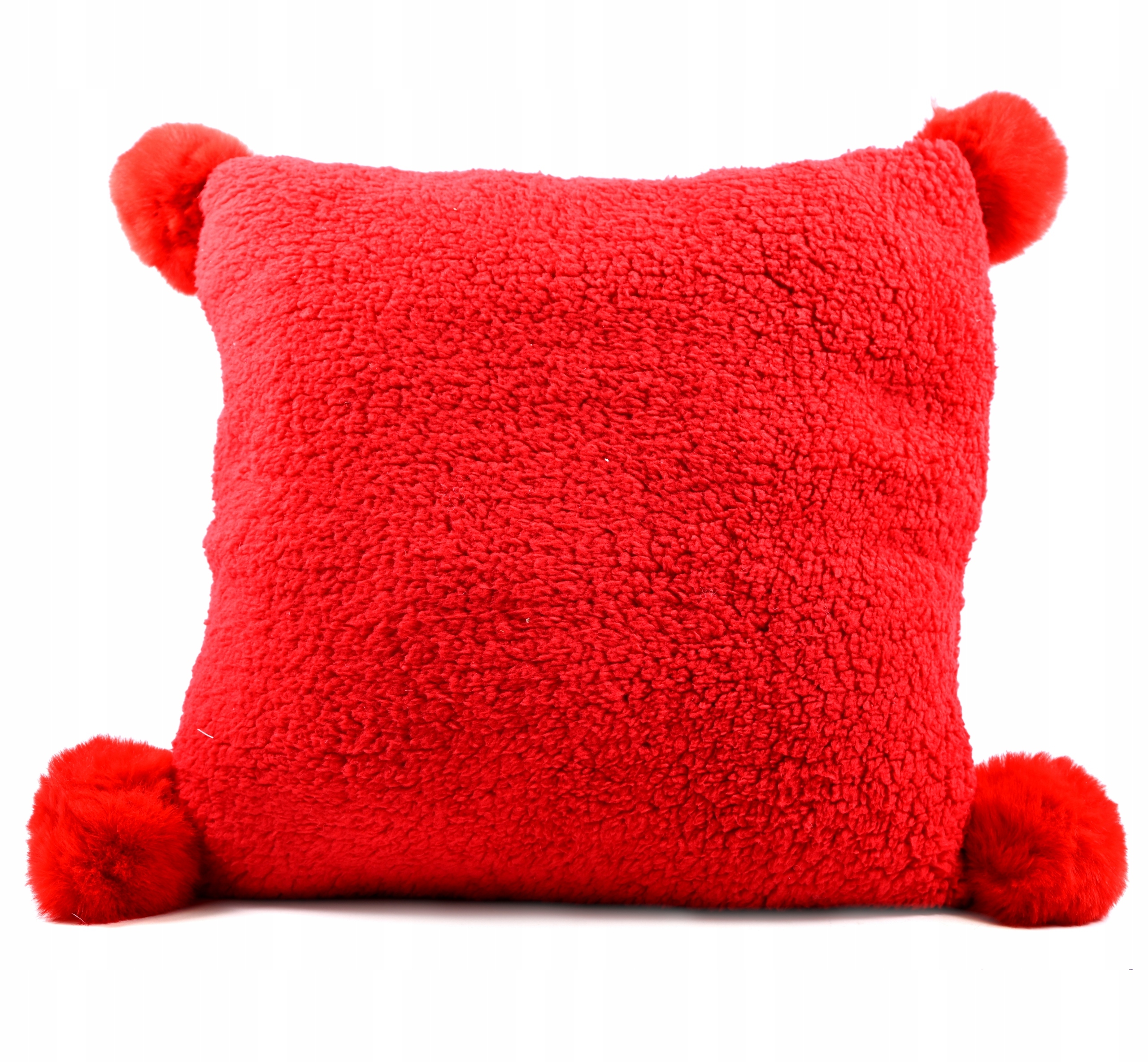 CZERWONA PODUSZKA DEKORACYJNA PLUSZOWA FUTRZANA PREZENT WALENTYNKI