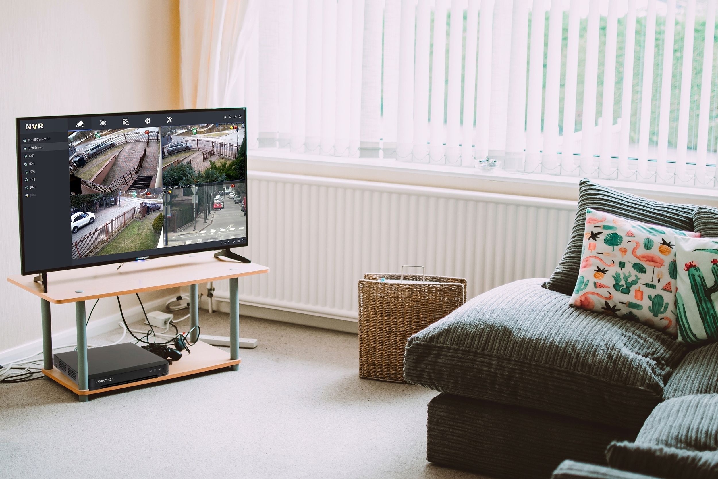 CYFROWY MONITORING 2 KAMERY IP 8MPIX 4K NA SKRĘTKĘ Maksymalna liczba obsługiwanych dysków 1