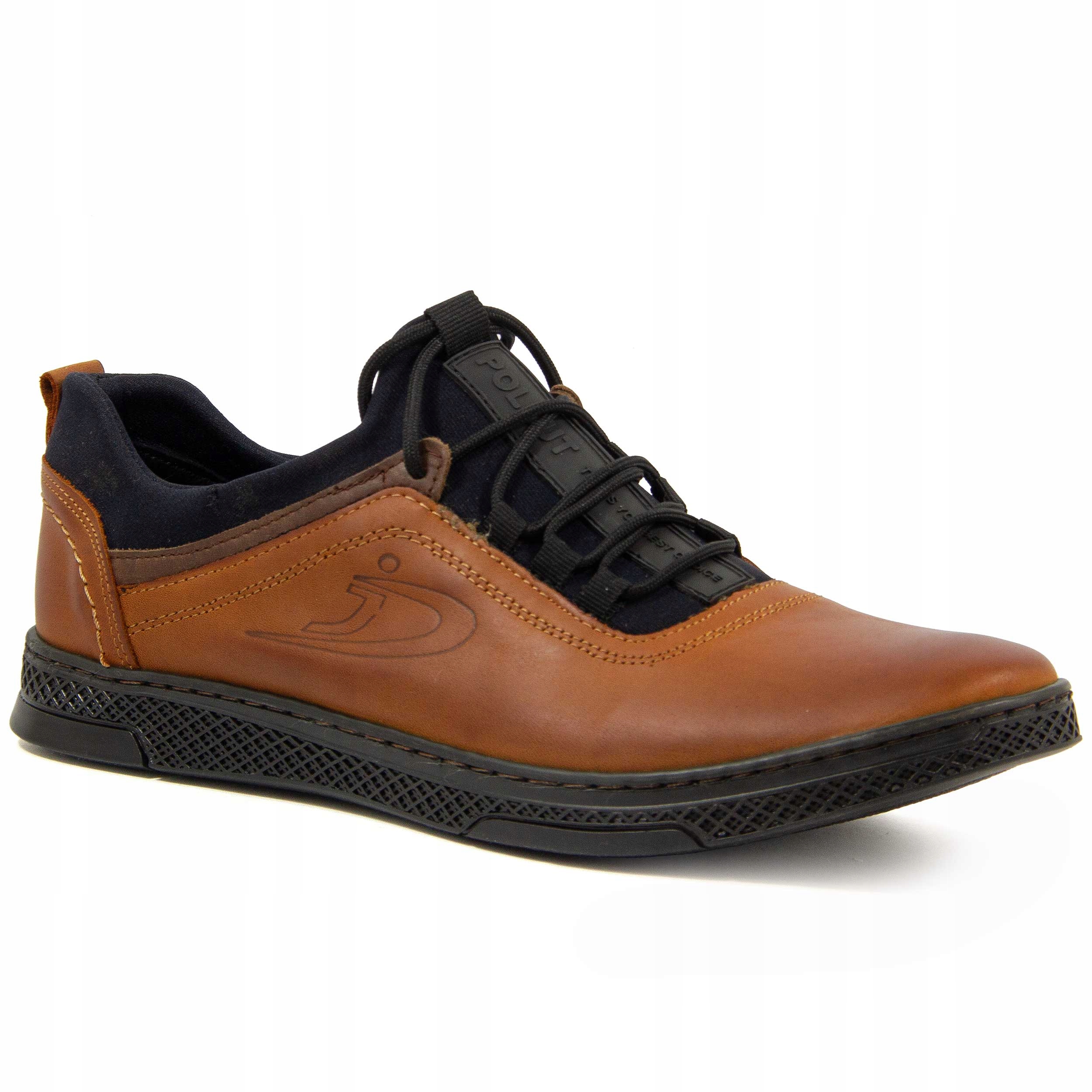 Pánské široké Kožené Boty Polské měkké a pohodlné K24 karamel 39