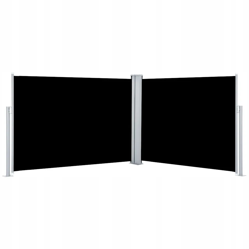 Boční roztahovací zahradní markýza automaticky černá 120x(0-1000) cm