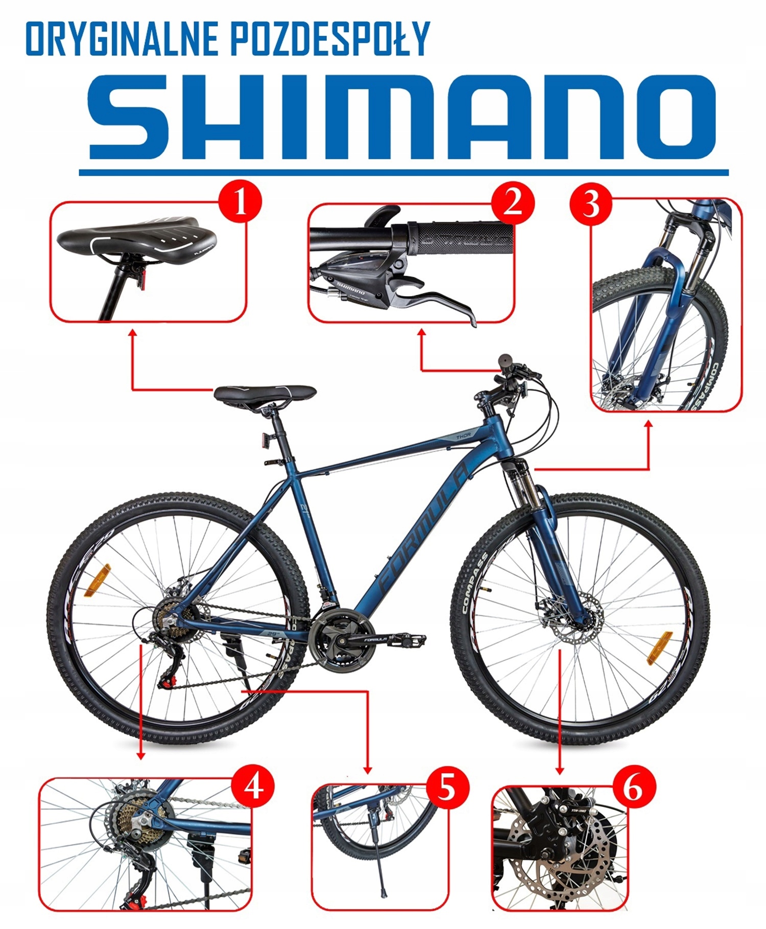 Rower górski męski 29 cali aluminiowy MTB SHIMANO hamulce tarczowe lekki Marka Velotrade