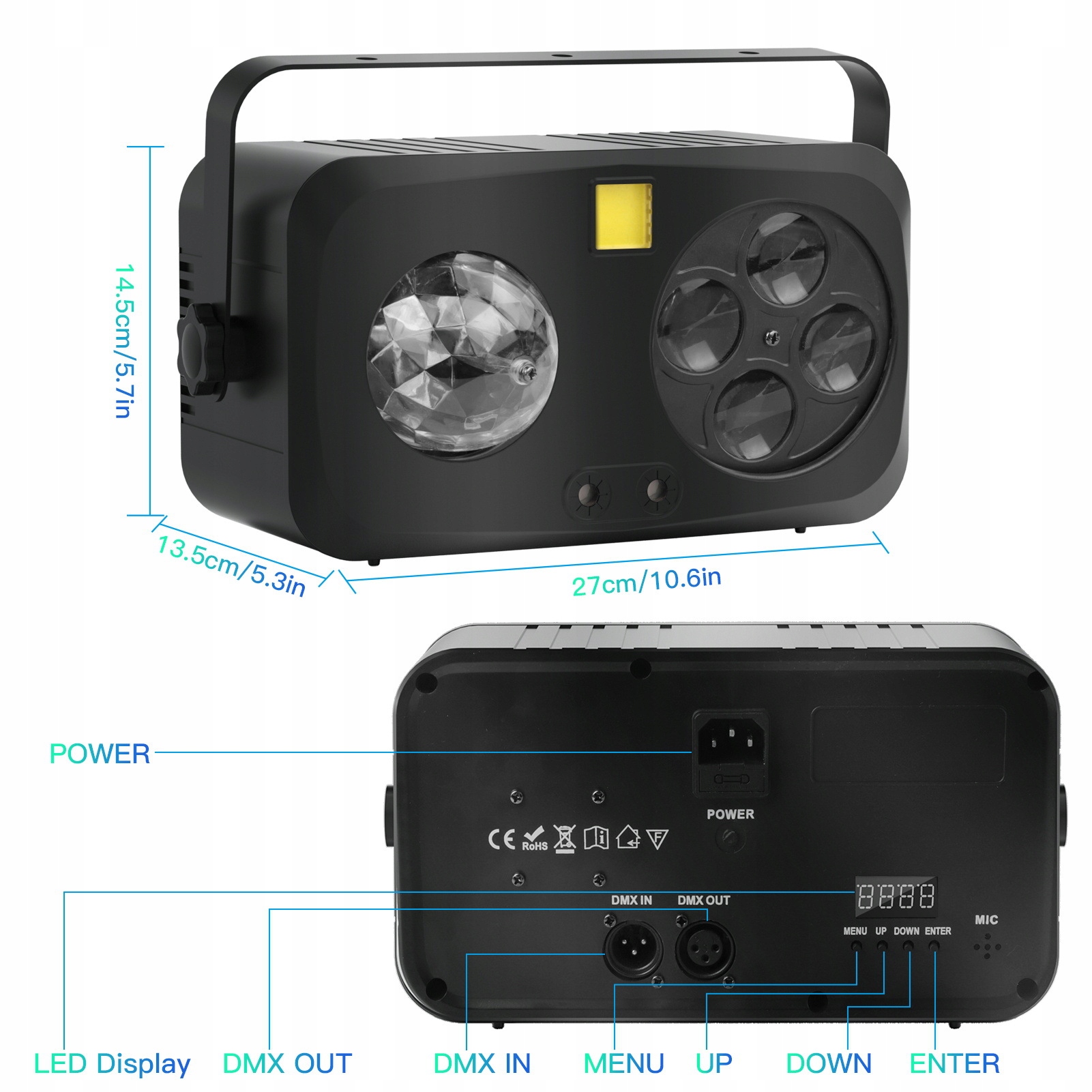 4W1 LED LASER ŚWIATŁA SCENICZNE PROJEKTOR Kod producenta 221246