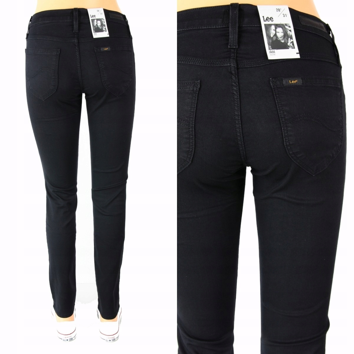 

Lee Jade Slim Jeansy Spodnie Black W28 L31