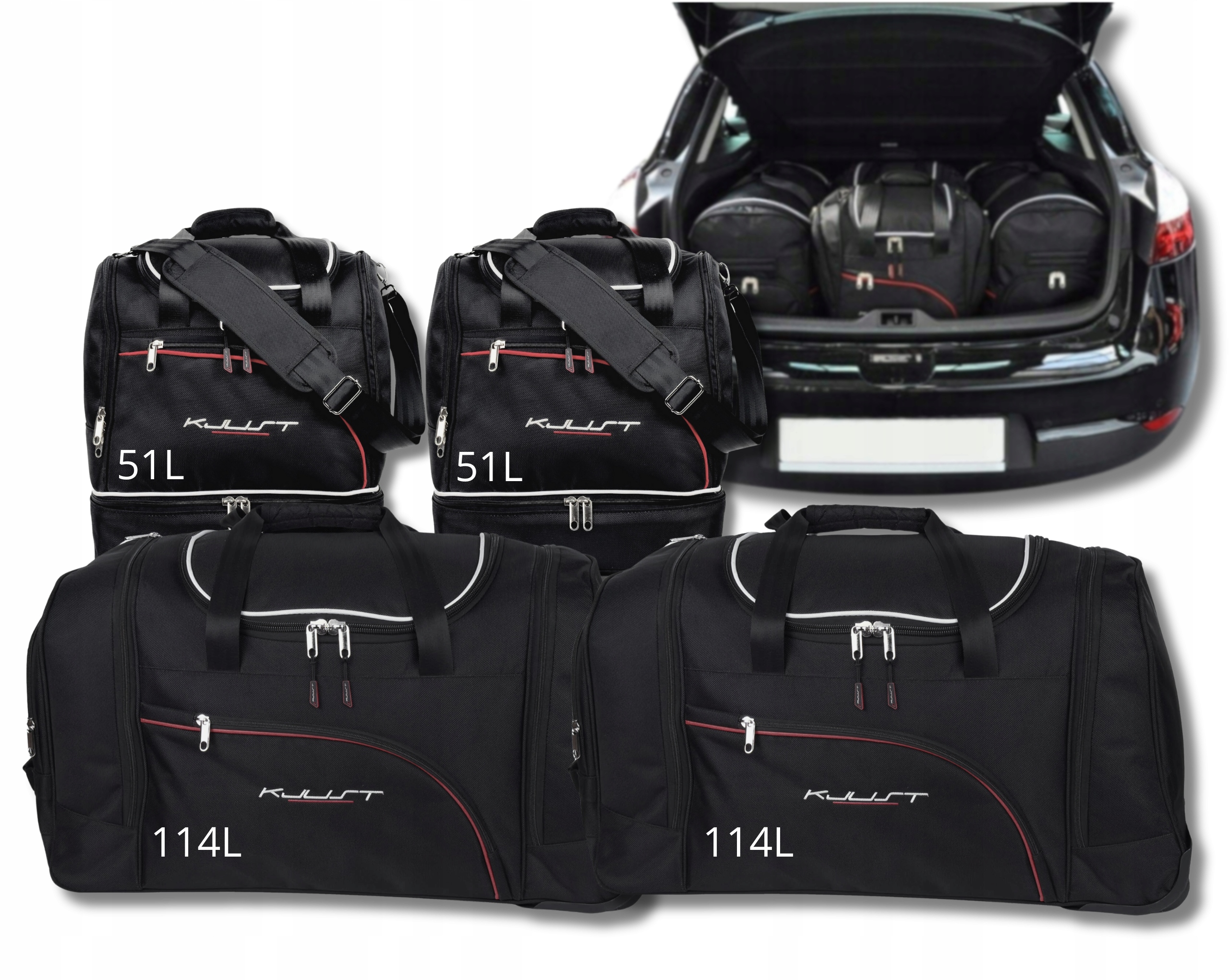 Sada tašiek Kjust do kufra Renault Megane Hatchback 2008-2015 4 ks