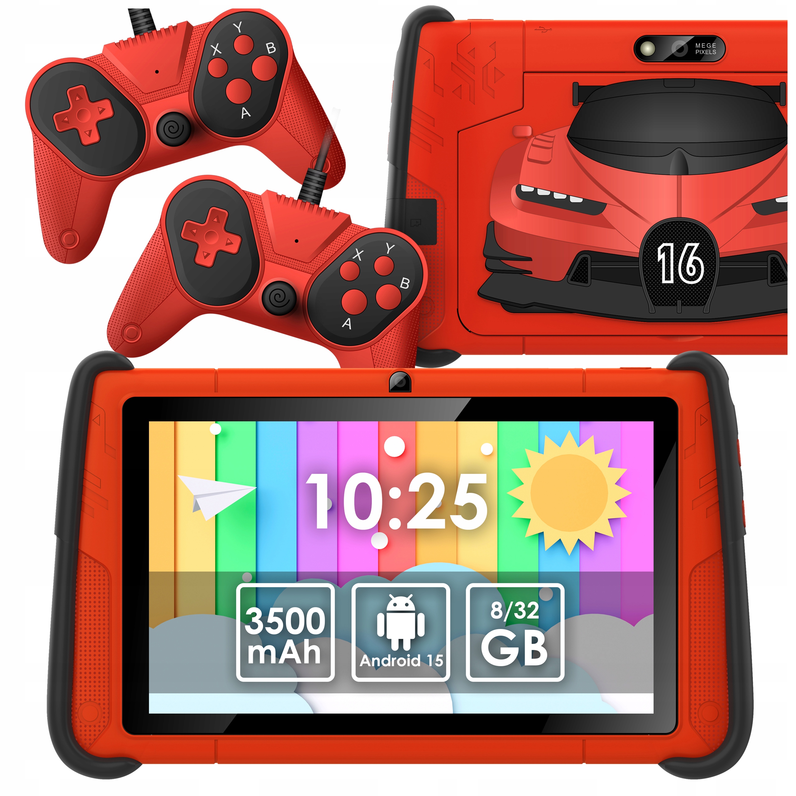 Detský Tablet 7" Edukačný Hry Android 15 Wifi Púzdro a 2 Ovladače