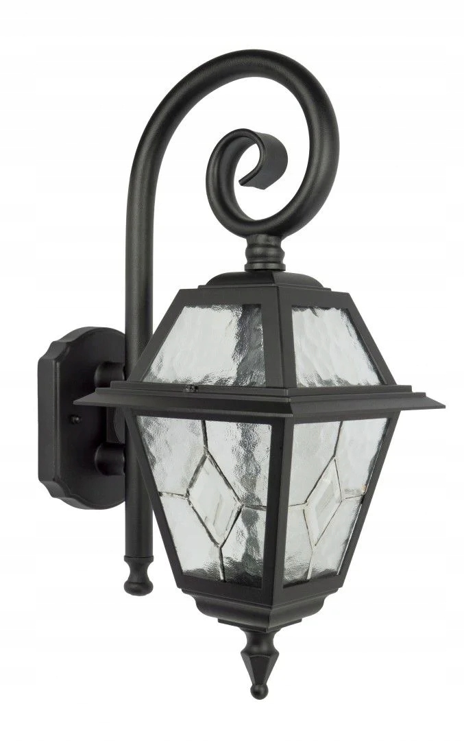 Venkovní nástěnné svítidlo klasické retro vitrážové černé IP43 Su-ma