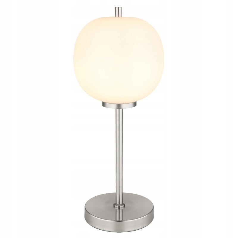 Stolová lampa Blacky I poniklovaná s bielym tienidlom Glob Lighting