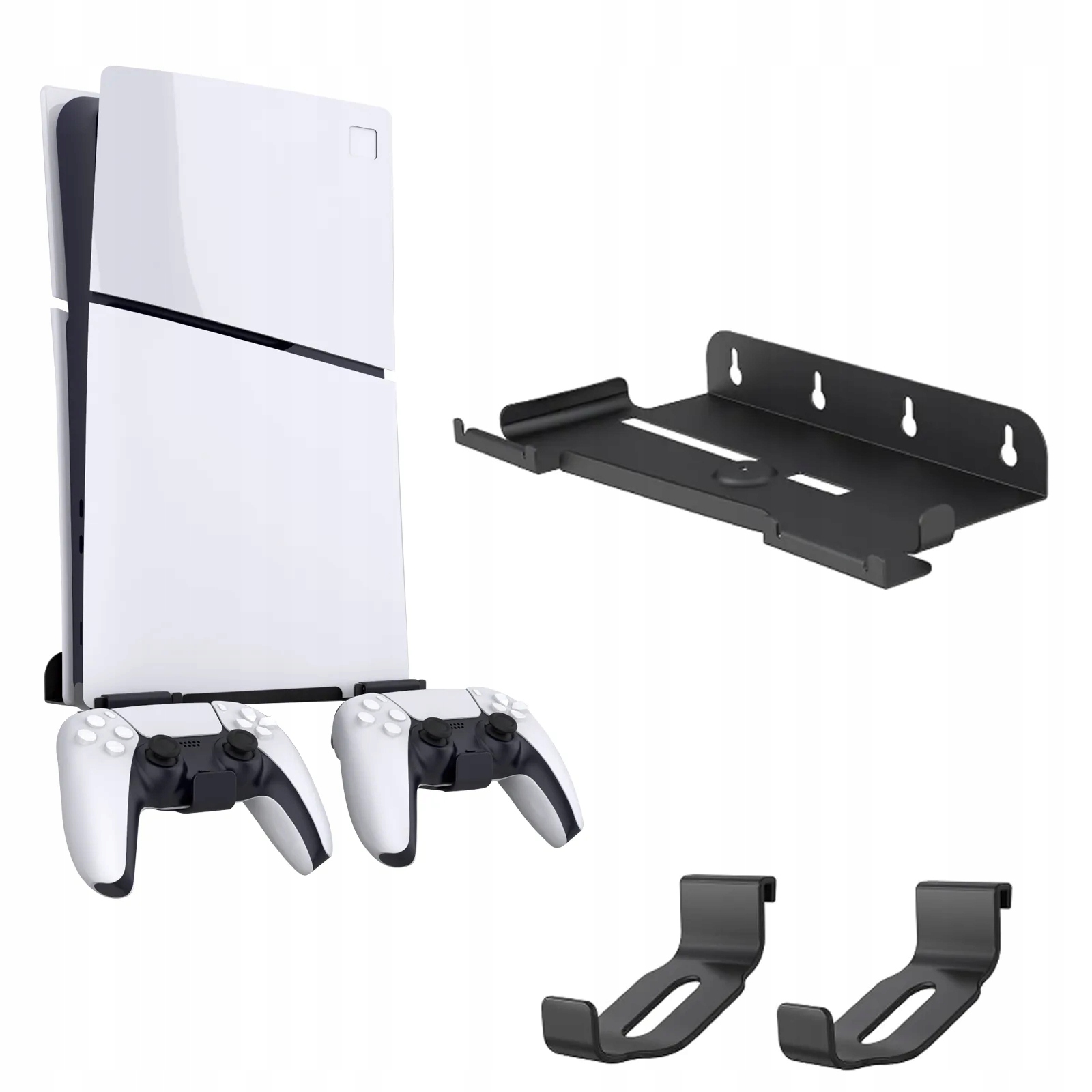 Iris Metalowy wieszak półka na ścianę do konsoli PS5 Slim Chassis czarny