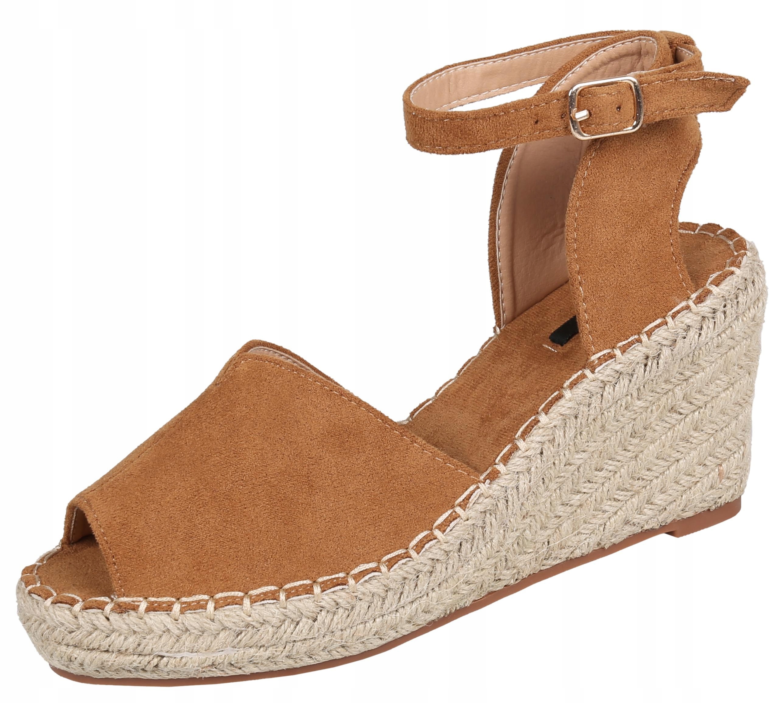 

Karmelowe espadryle na koturnie Vices 38 Eu
