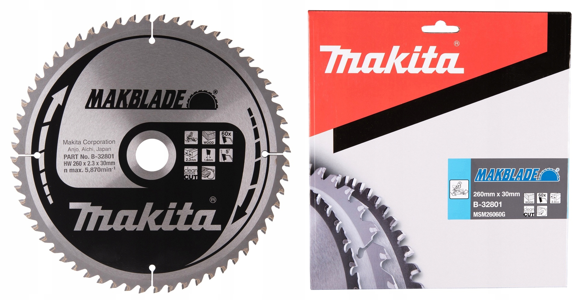 Makita B-32801 Tarcza Tnąca Makblade Do Drewna 260x30mm 60Z x2,3mm