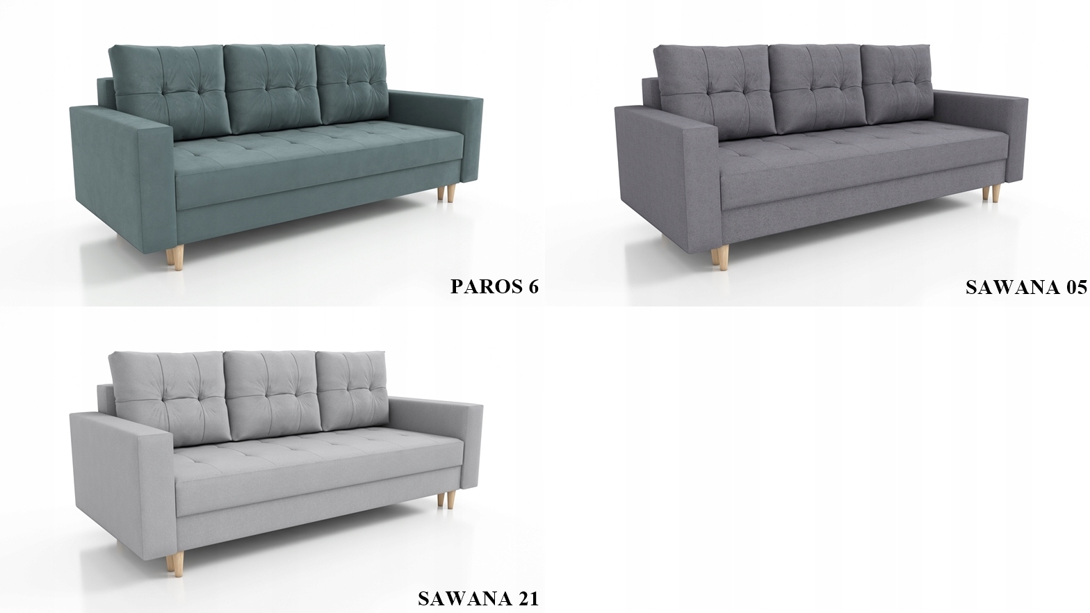 Kanapa SCANDI rozkładana, na sprężynach