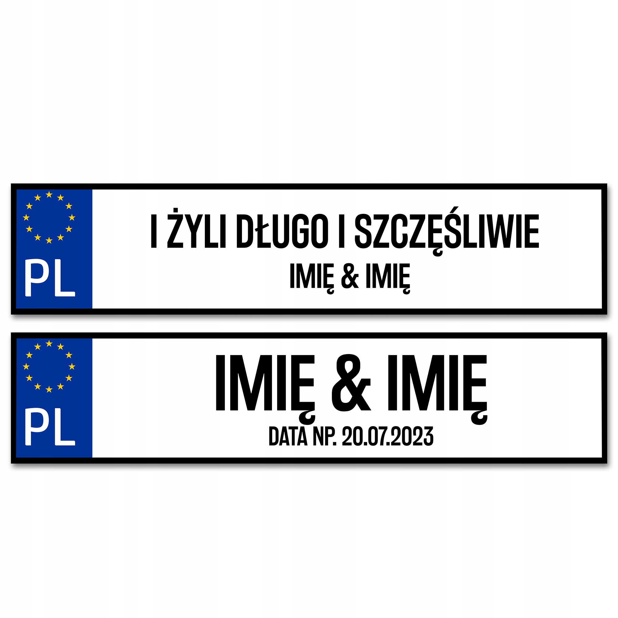 

Tablice Samochodowe Ślubne na Wesele Dekoracyjne