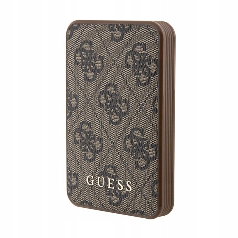 Guess 4G Leather Metal Logo Power Bank 5000 mAh 15W (hnedá)