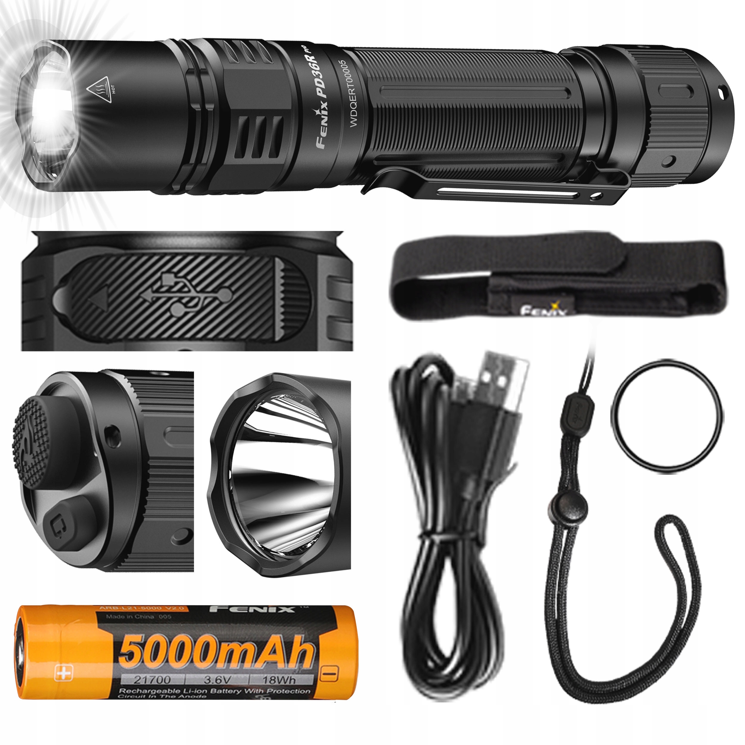 СВІТЛОДІОДНИЙ ЛІХТАРИК FENIX PD36R PRO 2800LM 450M USB-C