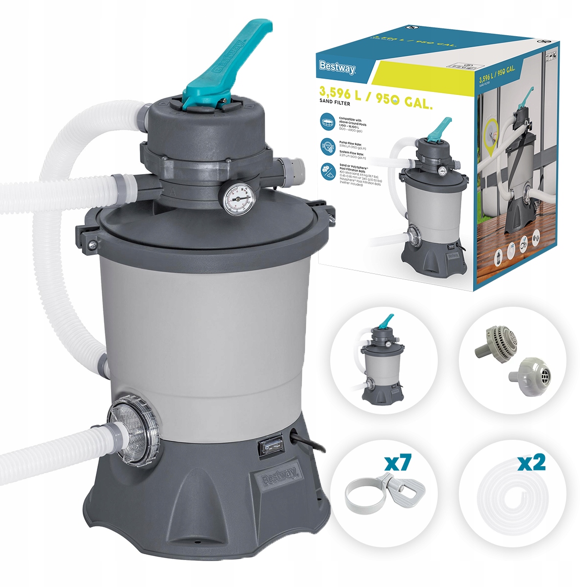 Filtračná Piesková pumpa do bazéna Bestway 58515 Filtr 3596 l/h Sada 2025