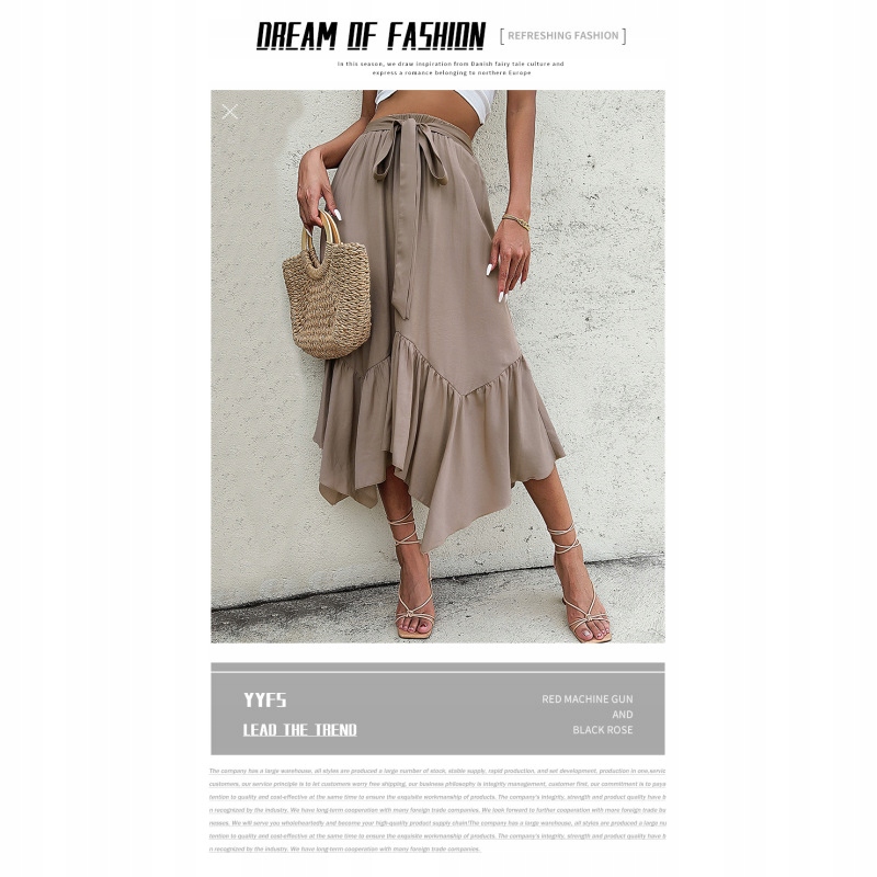 ZWIEWNA DŁUGA SPÓDNICA MAXI DO KOSTEK BOHO DAMSKA Wzór dominujący bez wzoru