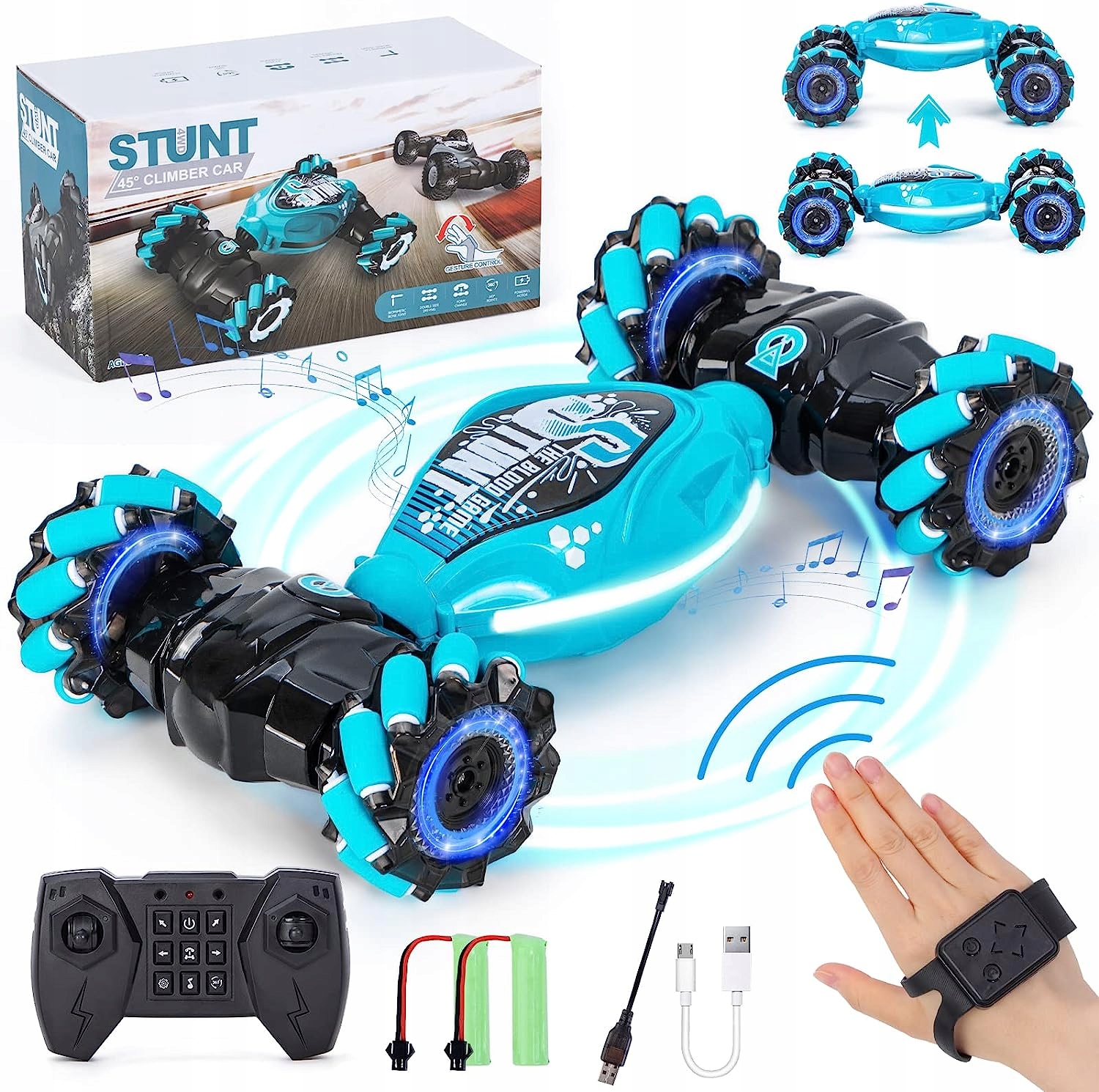 Samochód Twister Zdalnie Sterowany Gestami Auto Rc Akumulator 2.4GHz 360°