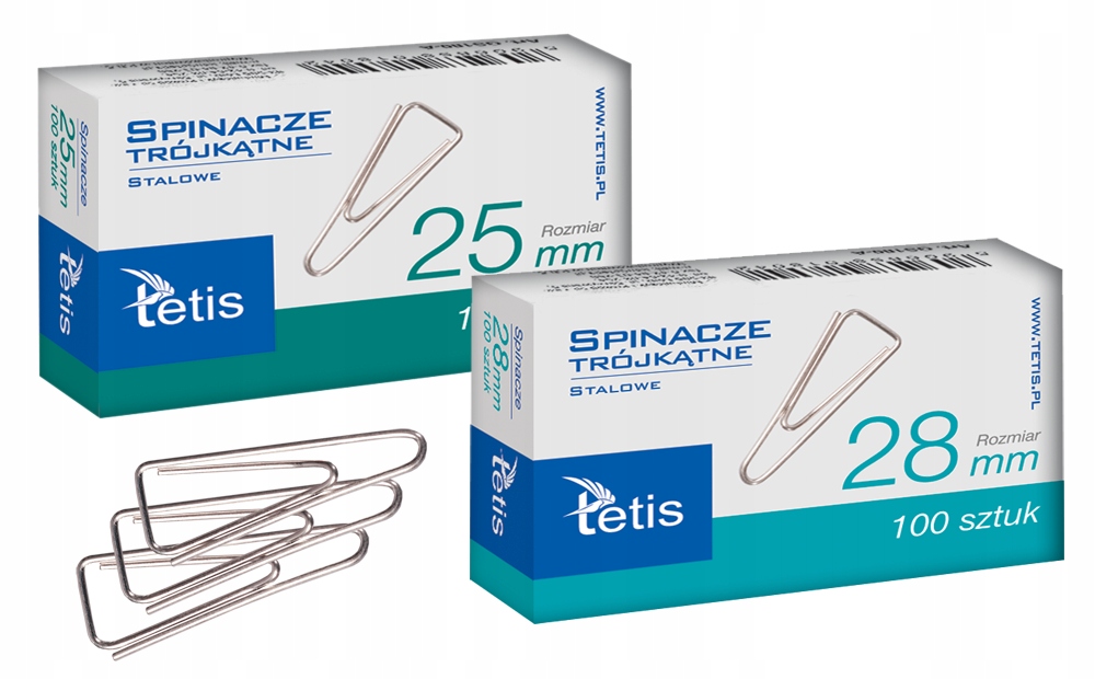 

Spinacze biurowe Tetis GS180 trójkątne 25mm 100szt