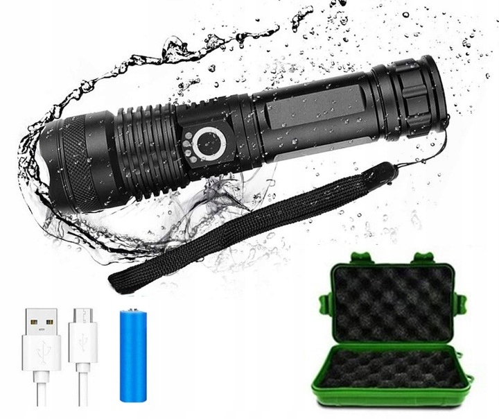 MOCNA LATARKA TAKTYCZNA LED XHP90 ZOOM WOJSKOWA Kod producenta mx85 latarka