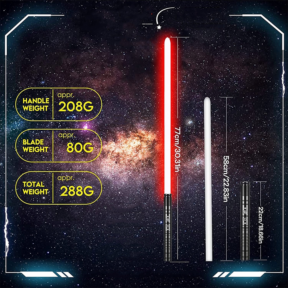 MIECZ ŚWIETLNY LASER ŚWIECĄCY Z DŹWIĘK premium RGB Marka bez marki