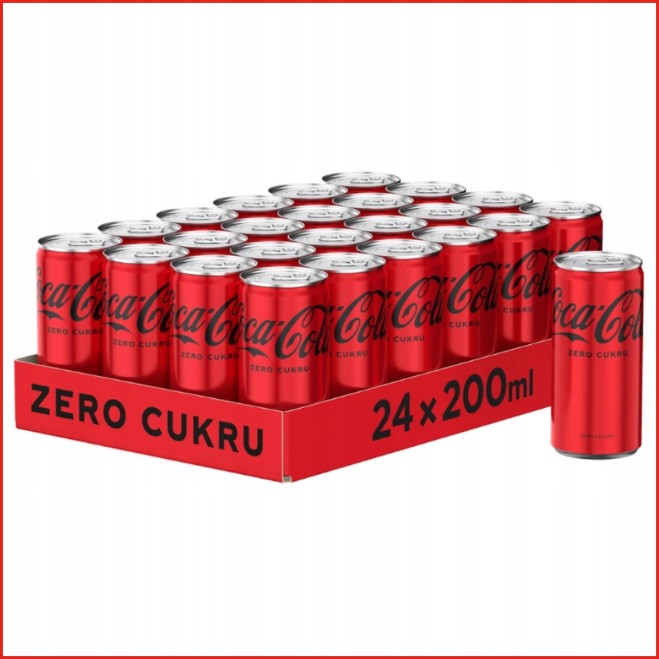 Levně 24 x Coca-Cola Zero Cukr Sycený nápoj plechovka sada 24 x 200 Ml