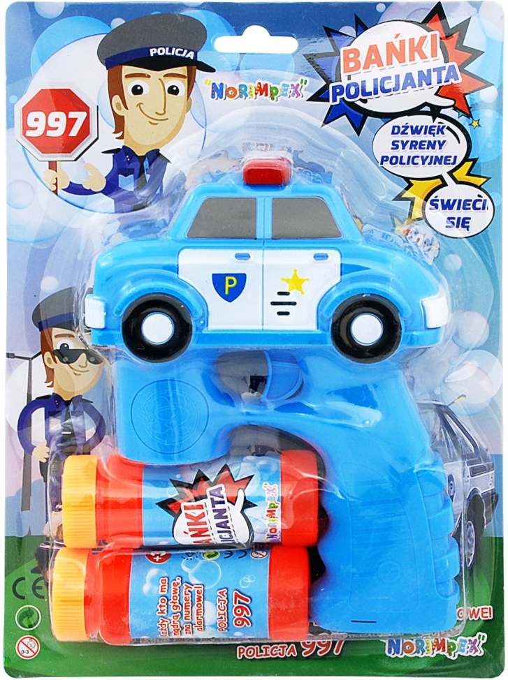APARAT PISTOLET DO BANIEK MYDLANYCH POLICJA ŚWIECI Kolor wielokolorowy