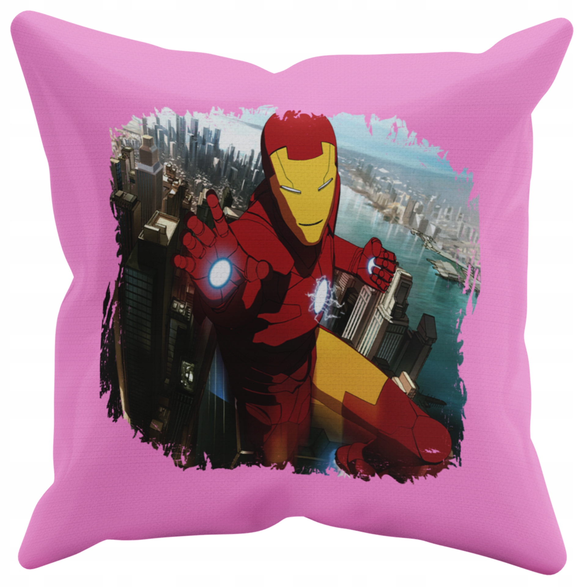 POSZEWKA NA PODUSZKĘ JAŚKA DO PRZEDSZKOLA IRON MAN + IMIĘ GRATIS Kolor dominujący odcienie różu