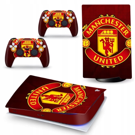 Naklejki Naklejka Skórki na PlayStation 5 oraz Pady – Motyw MANCHESTER UTD