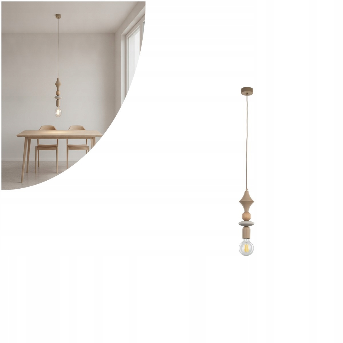 Závesná lampa béžová Tower Sabia nad jedálenský stôl Tk Lighting