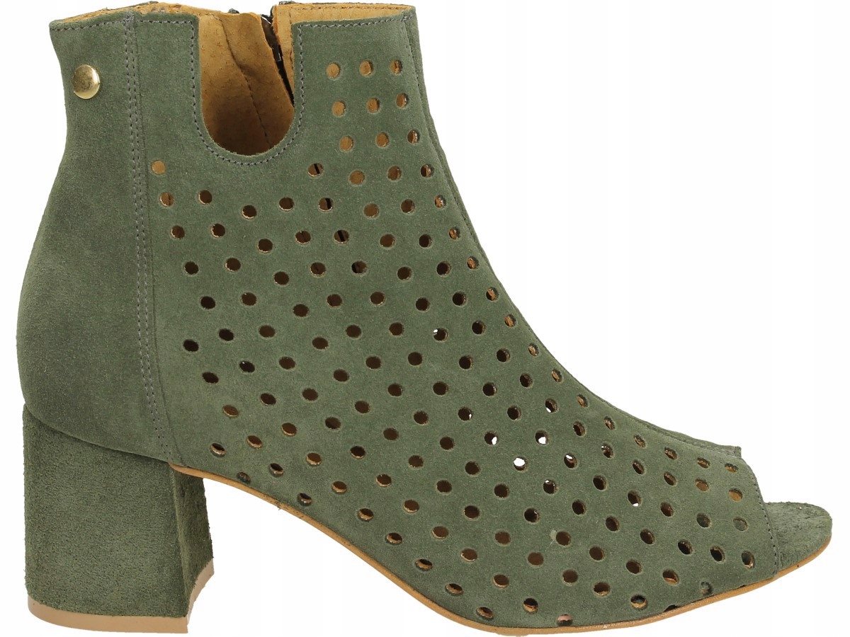 Maciejka Kotníkové Boty 05420-09/00-5 37 Semišově zelené s výřezy