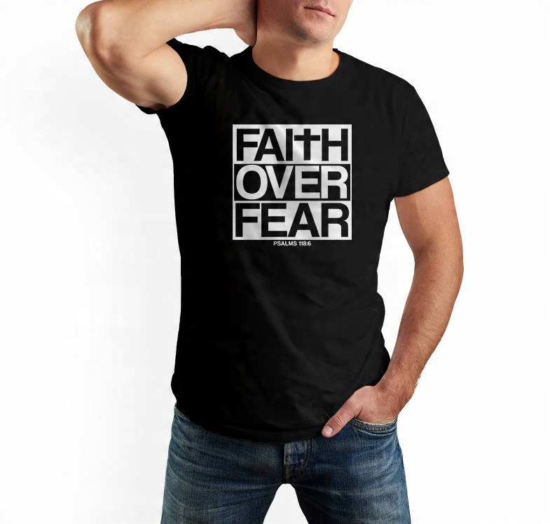 

Koszulka męska Faith Over Fear t-shirt wiara L