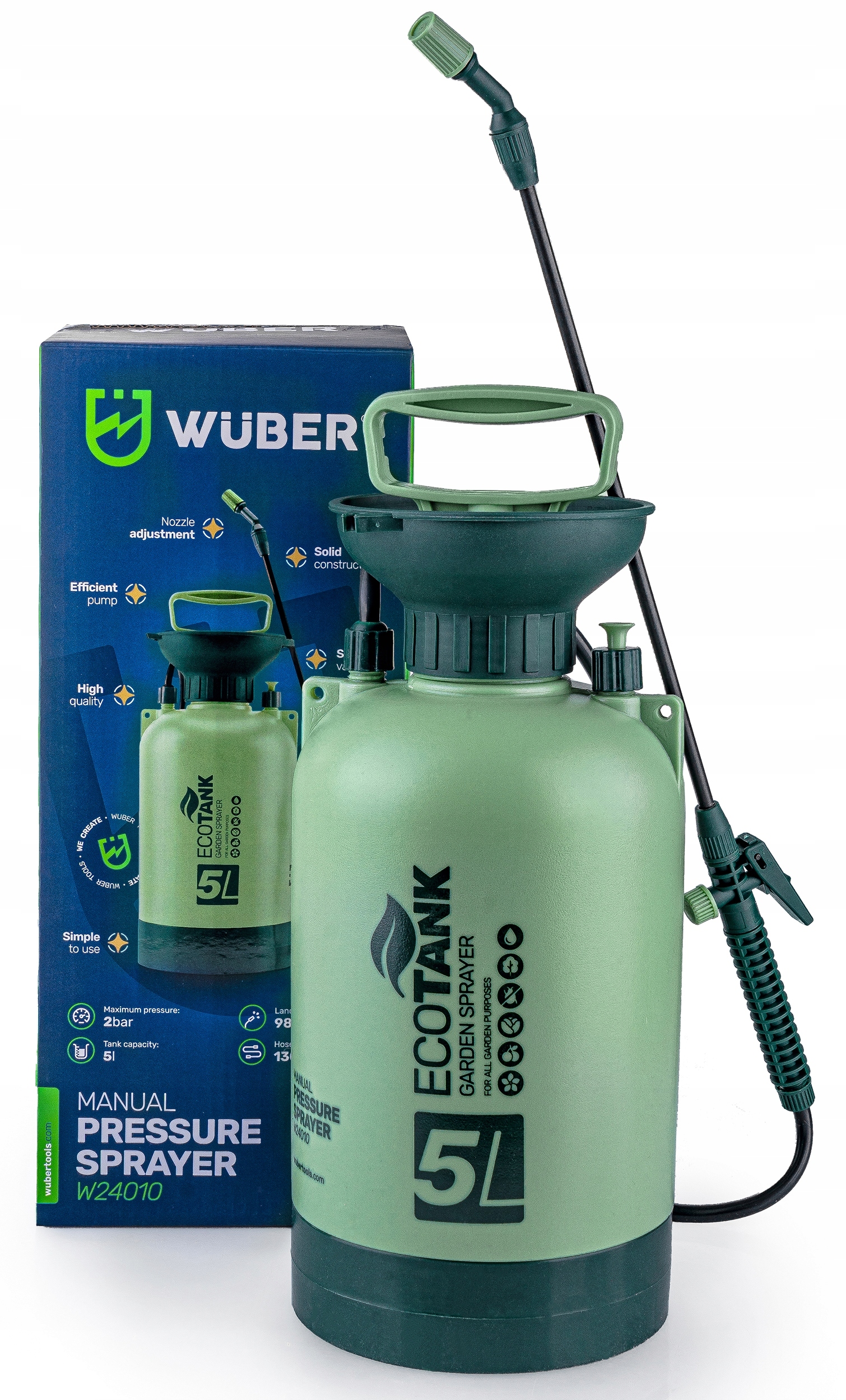 RĘCZNY OPRYSKIWACZ CIŚNIENIOWY DUŻY POJEMNOŚĆ 5L REGULACJA DYSZY LANCA 98CM Kod producenta W24010 OPRYSKIWACZ CIŚNIENIOWY RĘCZNY