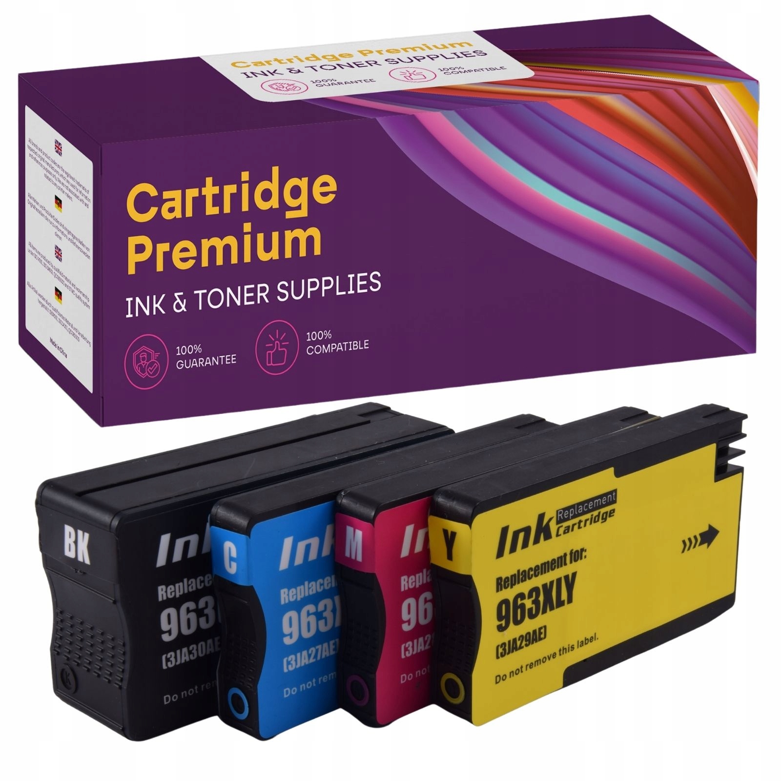 4x Náplně Do Tiskárny Hp 963 XL 9010 9013 9022 9023 9025 Sada Ai