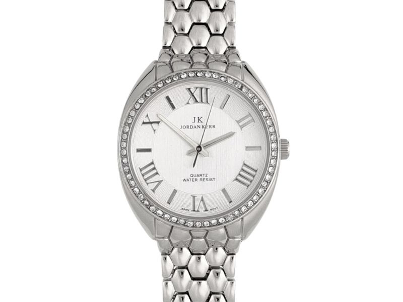 Dámské hodinky s voštinovým náramkem Hexagon s bílými zirkony