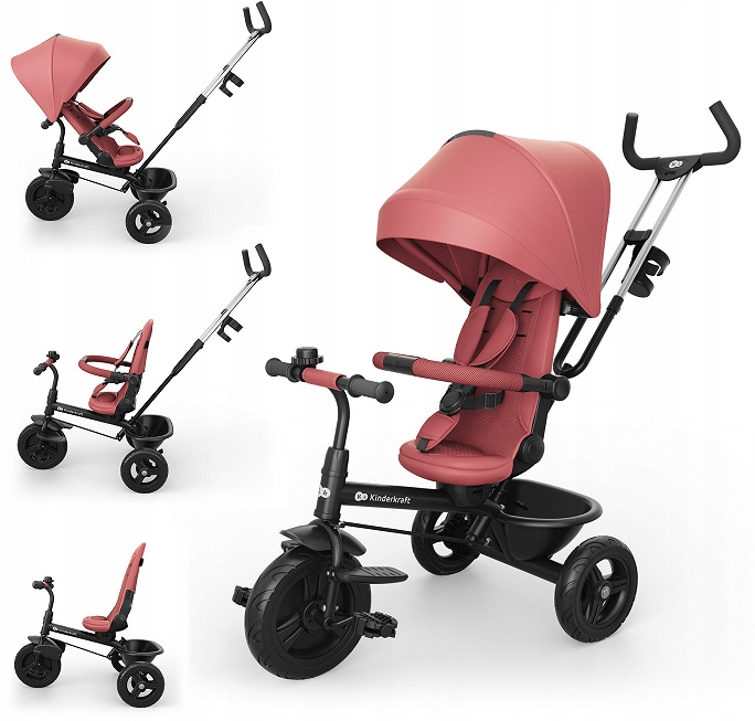 Kinderkraft Aston 2 Plus Rowerek Trójkołowy 6w1 Rower Dziecięcy Pink