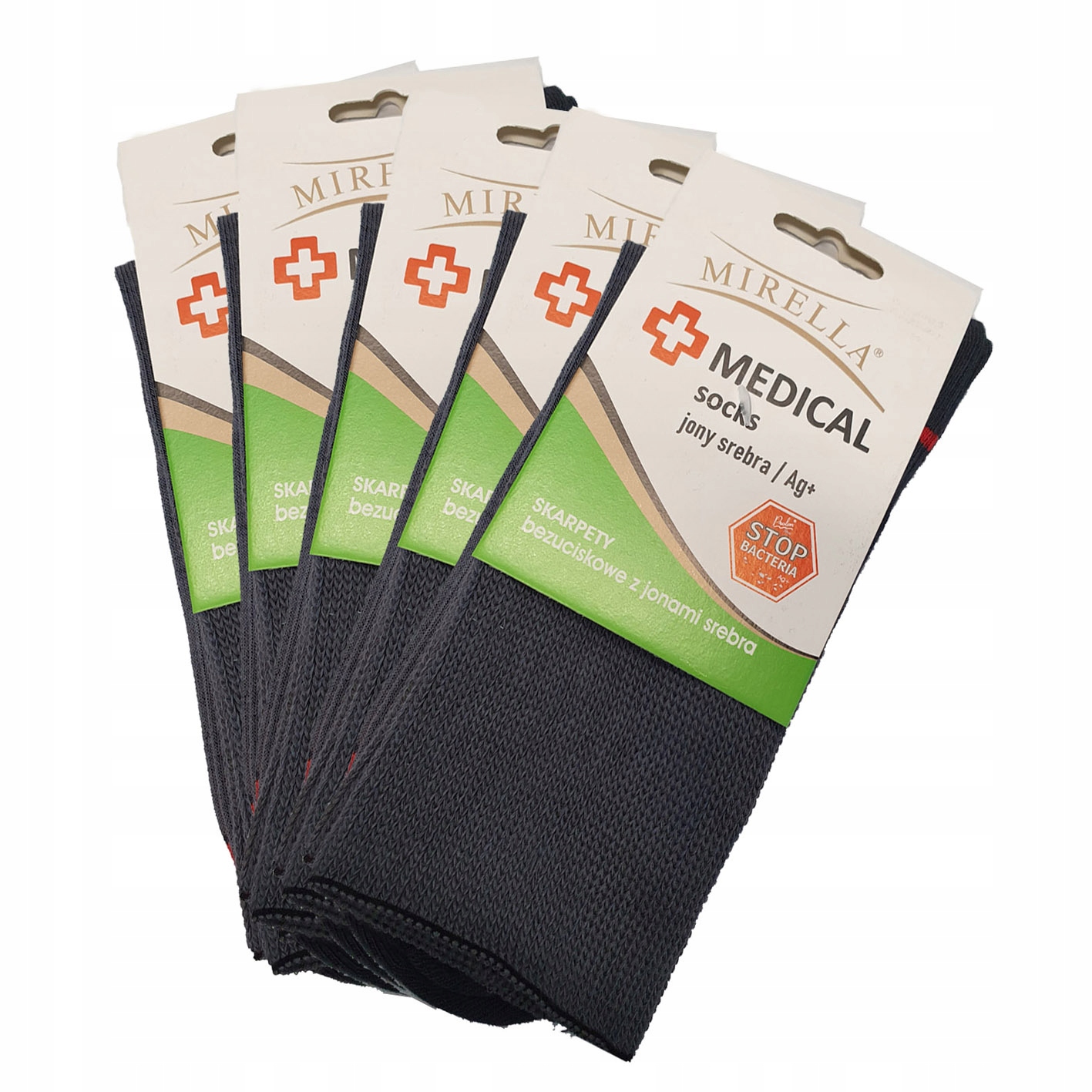 

Skarpety Medical jony srebra 41-43 Stalowy 5-pak