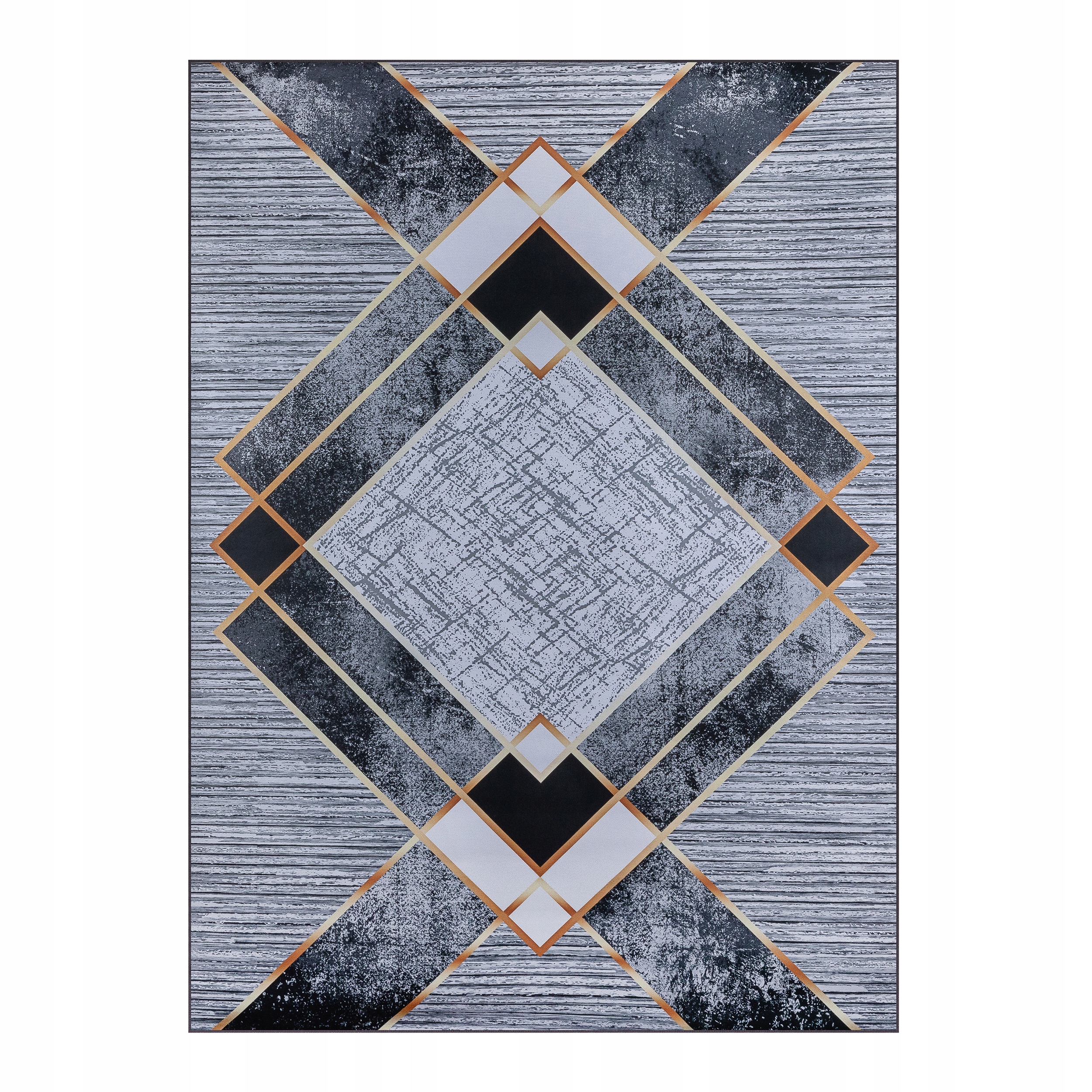 Koberec 160x220 CM Do Obýváku Šedý Zlatý Moderní Protiskluzový Glamour