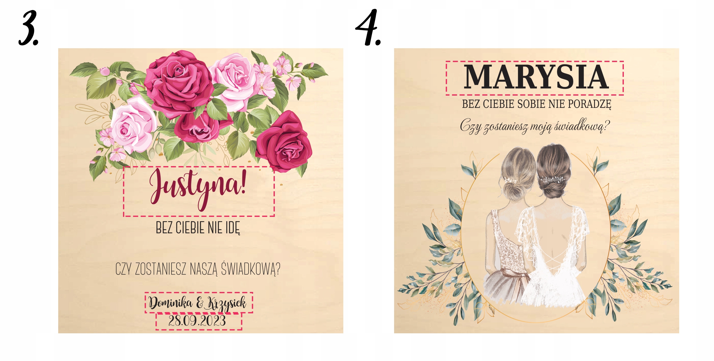 Zaproszenie Dla Świadkowej Pudełko - pudełko Zdobienie brak