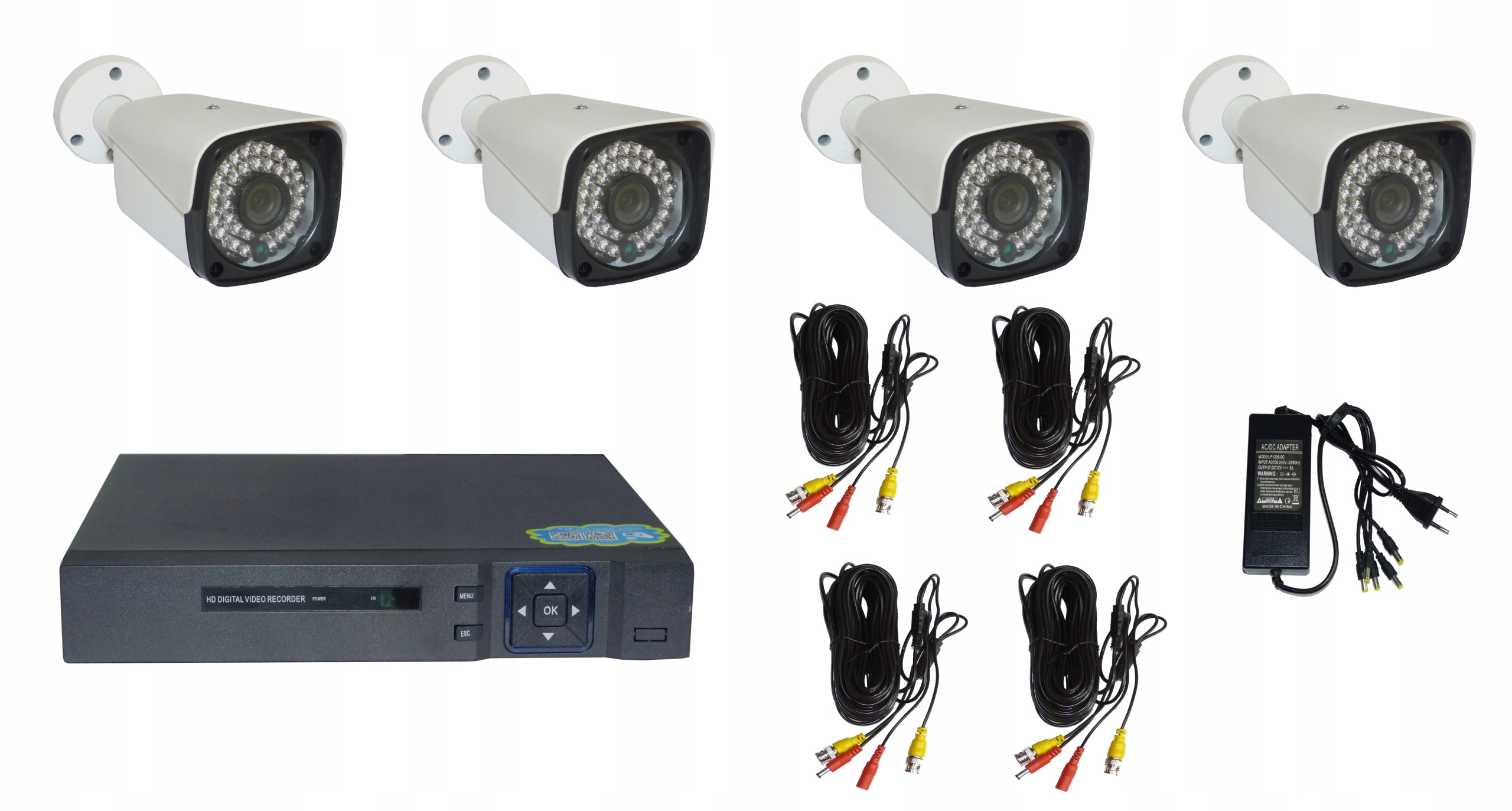 Zestaw do MONITORINGU 4 kamery 5 MPX zewnętrzne