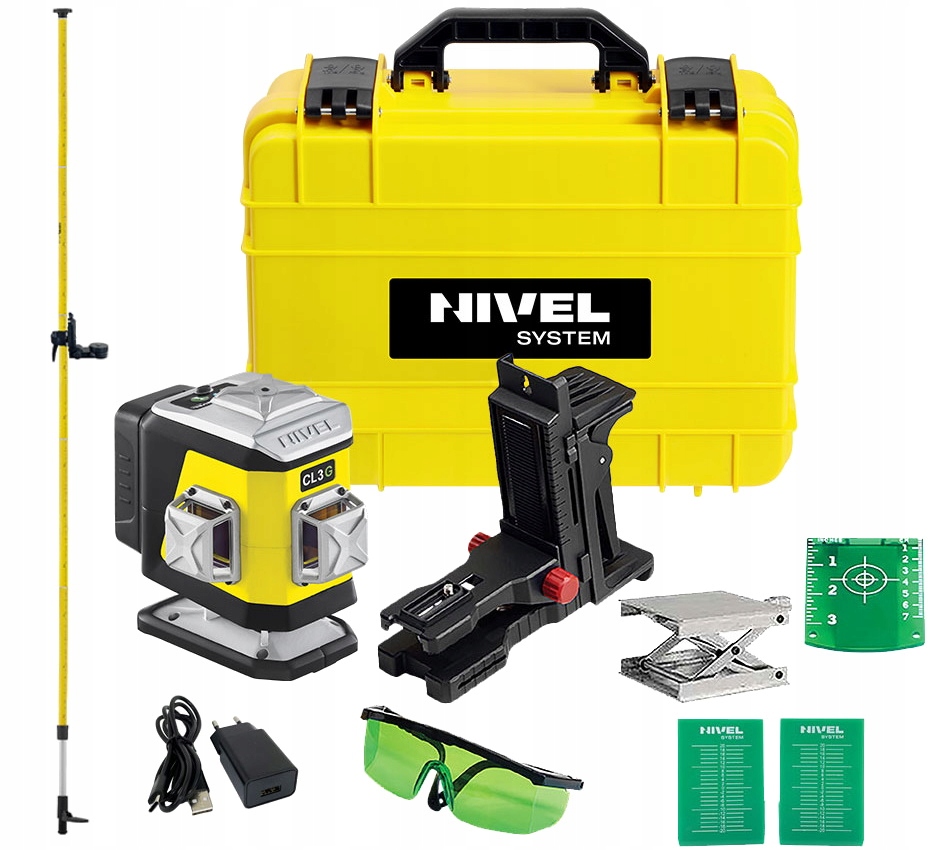 

Laser krzyżowy Nivel System CL3G zielony tyczka